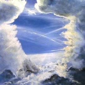 Kalli Matzora: 'paradise', 2015 Oil Painting, Sky. Artist Description: blue, sky, clouds...