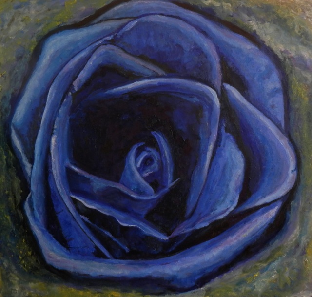 Kao Kabre  'Jeans Rose', created in 2017, Original Painting Oil.
