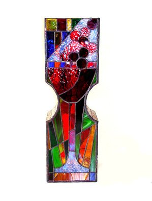 Hana Kasakova: 'In vino veritas', 2015 Stained Glass, Floral.  Vase made by Tiffany technique from flat art glass.      ...