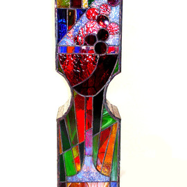 Hana Kasakova: 'In vino veritas', 2015 Stained Glass, Floral. Artist Description:  Vase made by Tiffany technique from flat art glass.      ...