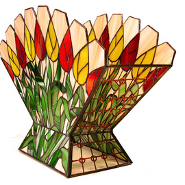 Hana Kasakova: 'Tulip', 2014 Stained Glass, Floral. Artist Description:  Bowl made   of colored opal art glass. The sides are composed of copper wires in the network.     ...