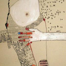 Kasia Gawron: 'BODY 2', 2011 Mixed Media, nudes. Artist Description:    man, body, torso,  vintge typography, industrial cardboard  ...