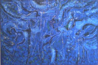 Slobodan Kastavarac: 'Deep in the Blue', 2015 Acrylic Painting, Abstract. 