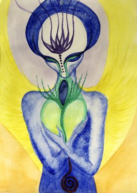 Katerina Gromova: 'Heart', 2015 Watercolor, Spiritual. 