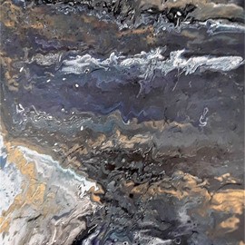 Kathleen Flowers: 'under ocean view', 2018 Acrylic Painting, nature. Artist Description: Process Acrylic pour, nonrepresentational...