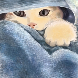 Kati Moayed: 'cute cat', 2020 Computer Art, Animals. Artist Description: I love all of the animals especially the cat. I think it is the masterpiece of  creation. ...