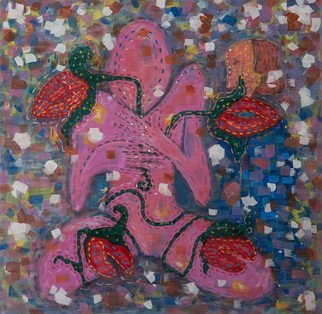 Ekaterina Popova: 'romance', 2016 , Абстрактные. Artist Description: Acrylic, Canvas, Pink, silhouette, abstraction, flowers, modern...