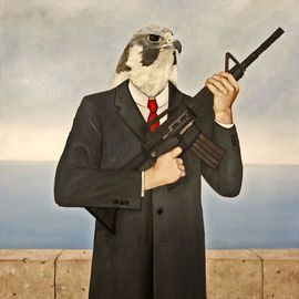 Kenn Zeromski: 'Falcon Headed Son Of Man', 2009 Oil Painting, Other. 