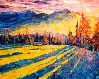 Keren Gorzhaltsan: 'Winter Sunset', 2016 Oil Painting, Landscape.  oil on canvas size 76cm X 61cm ...