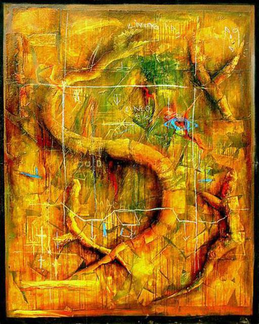 Artist Eric Garingalao. 'Snake With Horns' Artwork Image, Created in 2004, Original Painting Acrylic. #art #artist