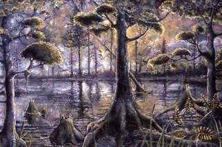 Kevin Wakefield: 'Southern Swamp', 2002 Oil Painting, Landscape.   great texture added ...