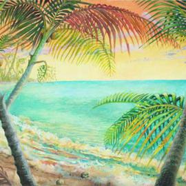 Kevin Wakefield: 'Sunrise on Coconut Beach', 2013 Oil Painting, Landscape. 