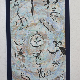 Kichung Lizee: 'Petroglyph Series 1', 2010 Mixed Media, Indiginous. Artist Description: American South Western Petroglyph with Tibetan prayers ...