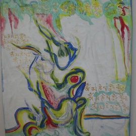 Kichung Lizee: 'Uprising', 2008 Mixed Media, Buddhism. Artist Description:  oil and watercolor on canvas- - symbolic...