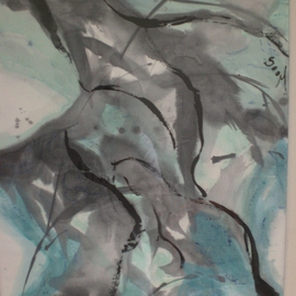Kichung Lizee: 'Water Beings I', 2008 Mixed Media, Abstract Figurative. Artist Description:  oil and water on paper ...