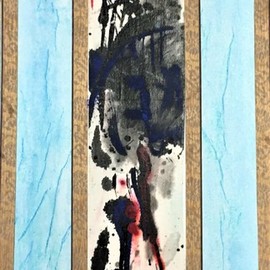Kichung Lizee: 'calligraphy fun', 2021 Mixed Media, Abstract. Artist Description: Chinese calligraphy ink and water color...