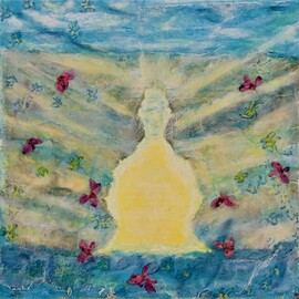 Kichung Lizee: 'illumination', 2023 Mixed Media, Spiritual. Artist Description: executed on mulberry paper using mixed media and glued on canvas...
