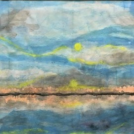 Kichung Lizee: 'kennebec river series 1', 2020 Mixed Media, Seascape. Artist Description: Inspired by tidal Kennebec River, Bath, Maine...