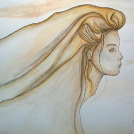 Kimmie Hamm: 'Just Breath', 2015 Mixed Media, Ethereal. Artist Description:  Just BreatheCoffee, Pencil& Watercolor Marker on PaperVisions of colossal rocks and the White Cliffs of Dover roll through my mind as a woman appears. That I havenaEURtmt seen before. She Exhales a breath almost as if she is breathing life into the world. I pause ...