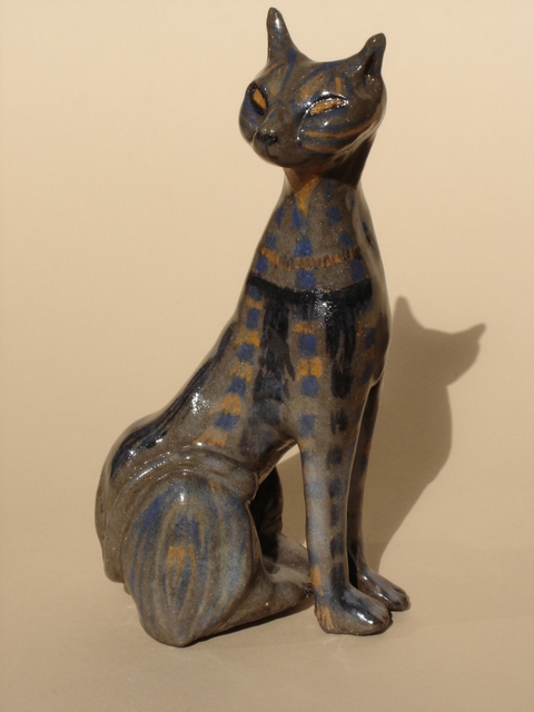 Kimberly King  'Painted Cat', created in 2007, Original Ceramics Other.