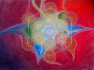 Kiron Kurian: 'Seed', 2014 Pastel, Meditation.  The Sacred image of the heart of hearts, that is both within and without. The cornerstone of this universe and the next. Metaphorical artwork done with soft pastels, digital interface, mixed media and love. ...