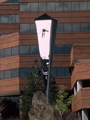 Ivan Kosta: 'Clock Tower', 2002 Steel Sculpture, Abstract. 