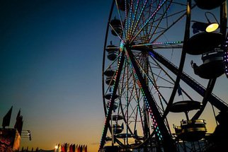Kristopher Gerner: 'Wonder Wheel', 2013 Color Photograph, Landscape.  Sunset on a Ferris Wheel ...