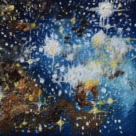 Claudia Luethi Alias Abdelghafar: 'blue heaven with stars', 2012 Other Painting, Sky. Artist Description: Miniature oilpainting on canvas from a heaven with stars blue. The small but nice oilpaintings from the stars. When I saw this little canvas in an art shop in Switzerland I wanted them. I bought them wondering what I could paint on this little canvas but not worrying ...