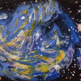 Claudia Luethi Alias Abdelghafar: 'supernova blue', 2012 Other Painting, Sky. Artist Description: Miniature oilpainting on canvas from the supernova blue. The small but nice oilpaintings from the stars. When I saw this little canvas in an art shop in Switzerland I wanted them. I bought them wondering what I could paint on this little canvas but not worrying about it. ...