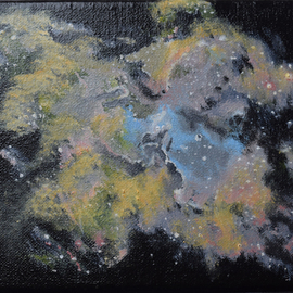 Claudia Luethi Alias Abdelghafar: 'the eagle nebula', 2015 Other Painting, Sky. Artist Description: Miniature oilpainting on canvas from the eagle nebula. The small but nice oilpaintings from the stars. When I saw this little canvas in an art shop in Switzerland I wanted them. I bought them wondering what I could paint on this little canvas but not worrying about it. ...