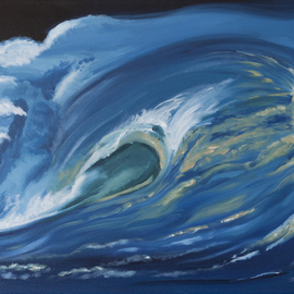 Claudia Luethi Alias Abdelghafar: 'wave just breaking', 2009 Other Painting, Seascape. Artist Description: Oilpainting on canvas from a wave just breaking. Look at the dynamic of this painting, fantastic  The size of the painting is without frame 40 x 60 x 2 cm and with frame 43 x 63 x 3 cm, the painting was finished on 27. 09. 2009. This ...