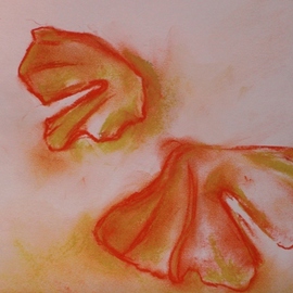 Lara Ghelerter: 'Ginkgo Pastel Number 1', 2010 Pastel, nature. Artist Description:   Chalk Pastel on Paper  ...