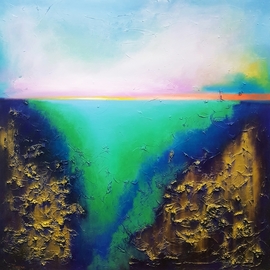 Larysa Uvarova: 'from the deep', 2019 Oil Painting, Seascape. Artist Description:   DEEP INSIDE  Nothing is deeper than yourself.DEEP INSIDE is a series of artworks about the incredible power, energy and beautiful depth in each of us. I feel that life lives here. Research and immersion into this depth of self- knowledge will lead us ultimately to our present. ...