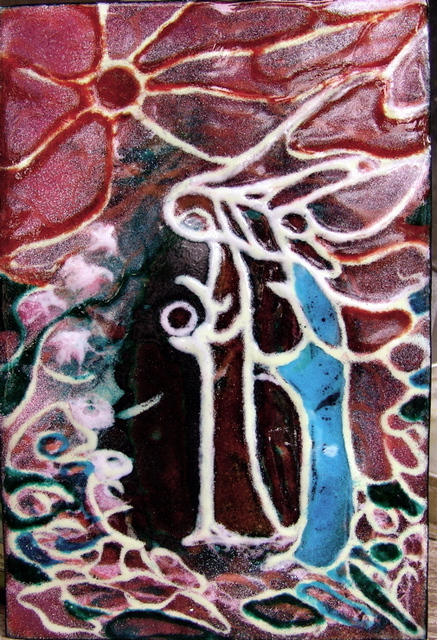 Artist Luise Andersen. 'ART OF FIRE  Glass On Copper FGRTVE   Nov Twenty Nine' Artwork Image, Created in 2007, Original Fiber. #art #artist