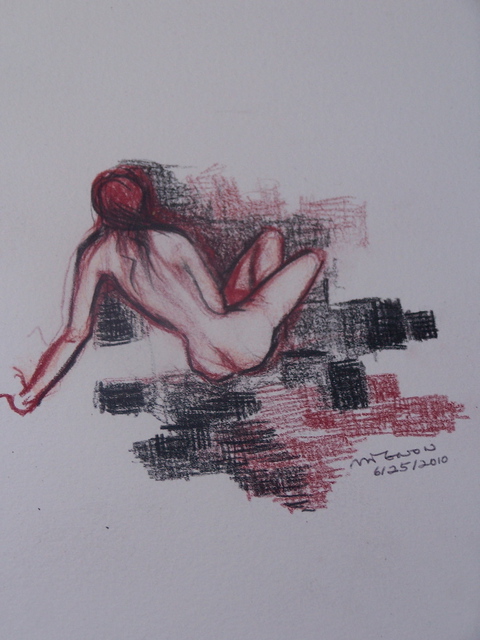 Artist Luise Andersen. 'Art Doodle Figure Nude I June TwentysvnTwoOTn' Artwork Image, Created in 2010, Original Fiber. #art #artist