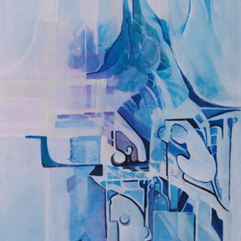 Luise Andersen: 'BLUE VIEW  CHOICE  OF VIEW  II APRSVTN ntrl light', 2008 Acrylic Painting, Other. Artist Description:  WHEN SYMBOLISM IS UNDER THEME CHOICE, I WILL USE THAT.  ...