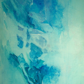 Luise Andersen: 'BLUE WHITE  Beginning TURNED IT Fourth Choice Of Feel', 2008 Acrylic Painting, Other. Artist Description:  Will re take in day, hues are darker , since night lamp pic. but you notice the feel of form, flow. . How each choice of . . gives other feel. I missed the h in the title of prior. Pardon that one.  ...