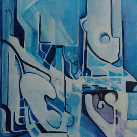 Luise Andersen: 'BLUE  Progress Update Detail II June Eighteen', 2008 Acrylic Painting, Other. 