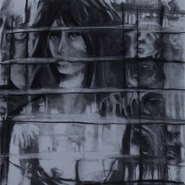 Luise Andersen: 'EXCLUSIVE VISIONS  Mignon', 2006 Charcoal Drawing, Other. Artist Description: Visions that crowd my' room' - from' inside' and' outside' - seen. . through the blinds with preference of' view' each individually has. . never complete, nor enough-  undiscribable facets within, where' outside' just projects hue of. . Also exists in my small chamber where I exist, with a world of images inside ...