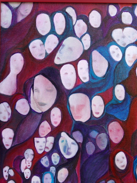 Artist Luise Andersen. 'FACES OF MIND Detail Top Left June Sixteen  ' Artwork Image, Created in 2004, Original Fiber. #art #artist