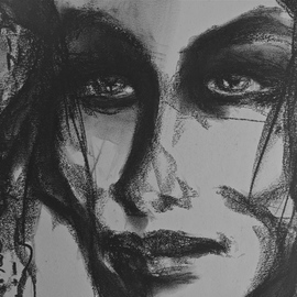 Luise Andersen: 'Feel in Black on White detail NOT JUSTWORDS III', 2015 Charcoal Drawing, Abstract. Artist Description:   July 4, 2015- -  . . expresses on its own. charcoal MIgnonExtreme c)  . . emotionon watercolor 90lbs paper. ...