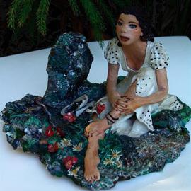 Luise Andersen: 'Sculpture Eva  ', 2000 Other Sculpture, Other. Artist Description: . . . .  A Young woman. . .  out and relaxing. . .  anywhere in nature. . . close to water, that is. . . look at the details. . .  months. . of nightly shaping. . .  the Polymer Clay would get warm. . and the fingers started to move  . . at night. . or head would bend. .  strange feeling when You work with such. .  You ...