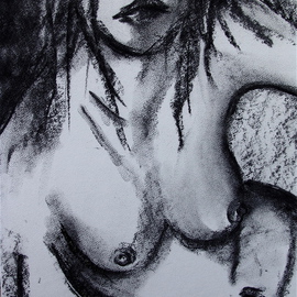 Luise Andersen: 'TOUCHED COLD', 2007 Charcoal Drawing, Other. Artist Description: writing. . later. . .  ...
