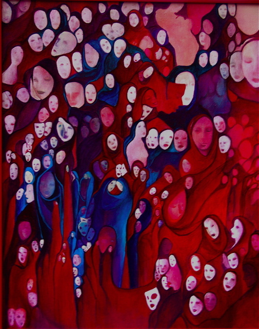 Artist Luise Andersen. 'VISAGES D ESPRIT' Artwork Image, Created in 2003, Original Fiber. #art #artist