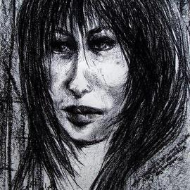 Luise Andersen: 'WHEN ', 2006 Charcoal Drawing, Other. Artist Description: Feb. 3,2006. . .  Was out for a short while. . Returned with' feel of uselesness' . . .  for convenience person' . . like. .  Soon as I entered the house I exist in. .  if I do. .  I needed to leave.  Drained my energy. . . . . . . . . . .So. .  dressed in my favourite black. . from hat to boots. . HAD ...