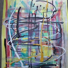 Luise Andersen: 'abstract mood I', 2010 Acrylic Painting, Other. Artist Description:  . . on watercolor paper. . ghesso back ...