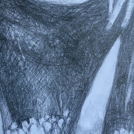 Luise Andersen Artwork detail I attention to feel in  textures and light , 2015 Graphite Drawing, Abstract Figurative