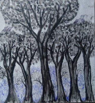 Lash Art Studio: 'rain forest and lanjar jiwo', 2020 Ink Painting, . Rain forest. seriesOriginal painting by Lanjar Jiwo...
