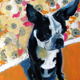 Laura Walker: 'Pup', 2009 Oil Painting, Dogs. Artist Description:  16