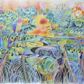 Lian-chye Teh: 'BAKAU', 2015 Mixed Media, Ecological. Artist Description:  Near my home, there are mangrove swamps by a river teeming with migratory birds, fishes and crabs.  The mangrove trees are called 'Bakau' in local language. ...